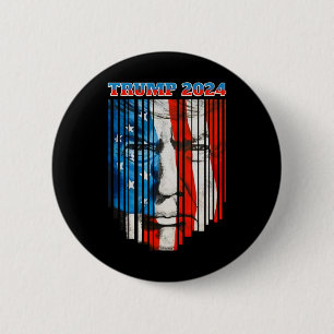 Us-Flagge Gesicht Trump Vintage Donald Trump 4. Ju Button
