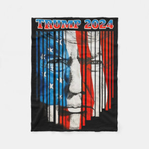 Us-Flagge Gesicht Trump Vintage Donald Trump 4. Ju Fleecedecke
