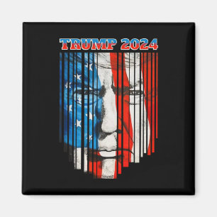 Us-Flagge Gesicht Trump Vintage Donald Trump 4. Ju Magnet