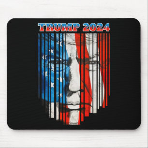 Us-Flagge Gesicht Trump Vintage Donald Trump 4. Ju Mousepad