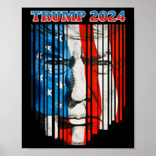 Us Flagge Gesicht Trump Vintage Donald Trump 4. Ju Poster