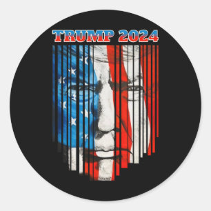 Us-Flagge Gesicht Trump Vintage Donald Trump 4. Ju Runder Aufkleber