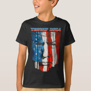 Us-Flagge Gesicht Trump Vintage Donald Trump 4. Ju T-Shirt