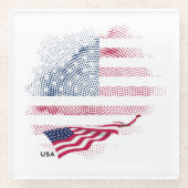 US-Flagge Glasuntersetzer (Vorderseite)