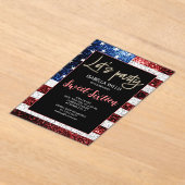 US-Flagge Glitzern Sweet 16 Birthday Lasse Party Acryleinladungen (Ablage )