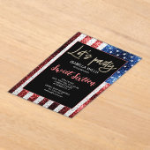 US-Flagge Glitzern Sweet 16 Birthday Lasse Party Acryleinladungen (Ablage )