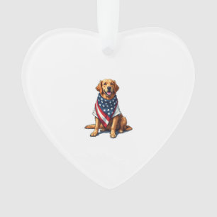 US-Flagge Golden Retriever Gravierter Hunde Liebha Ornament
