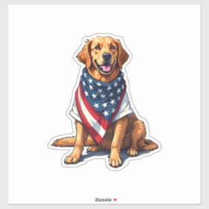 US-Flagge Golden Retriever Gravierter Hundeliebhab Aufkleber