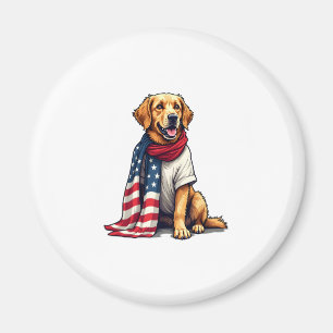 US-Flagge Golden Retriever Gravierter Hundeliebhab Magnet