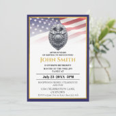 US-Flagge/Goldenes Party für das Ruhestand von Pol Einladung (Stehend Vorderseite)