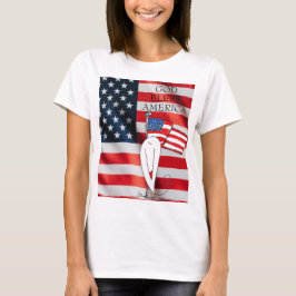 US-Flagge Gott segne Amerika Patriotischer T - Shi T-Shirt