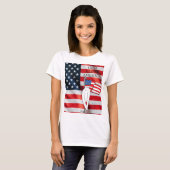 US-Flagge Gott segne Amerika Patriotischer T - Shi T-Shirt (Vorne ganz)
