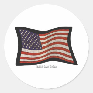 US-Flagge Graffiti Runder Aufkleber