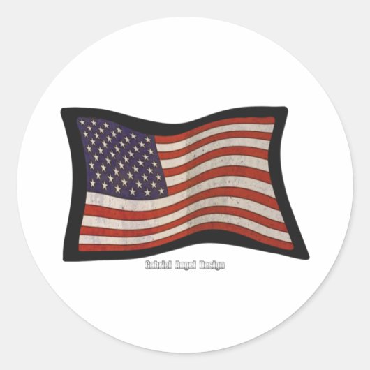 US-Flagge Graffiti Runder Aufkleber (Vorderseite)