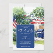 US Flagge GRILLEN Bash Einladung (Vorderseite)