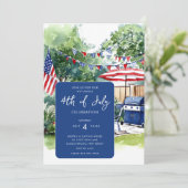 US Flagge GRILLEN Bash Einladung (Stehend Vorderseite)