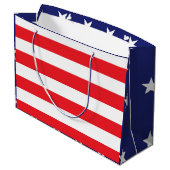 US Flagge Große Geschenktasche Rot Blau  Geschenktüte (Rückseite Schrägansicht)