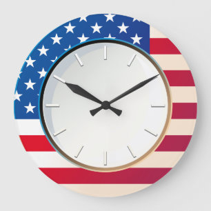 US-Flagge Große Wanduhr