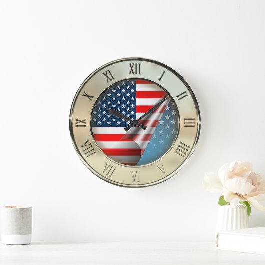 US-Flagge Große Wanduhr (Zuhause)