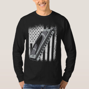 US-Flagge Harmonica Player 1 T-Shirt