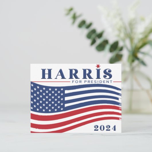 US Flagge Harris für den Präsidenten Postkarte (Stehend Vorderseite)