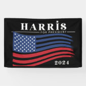 US Flagge Harris für Präsident 2024 Banner (Horizontal)