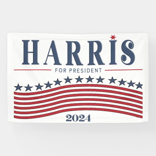 US Flagge Harris für Präsident 2024 Banner (Horizontal)