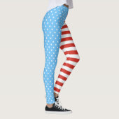 US Flagge (hellblau/Rot) Leggings (Rechts)