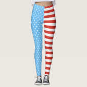 US Flagge (hellblau/Rot) Leggings (Vorderseite)