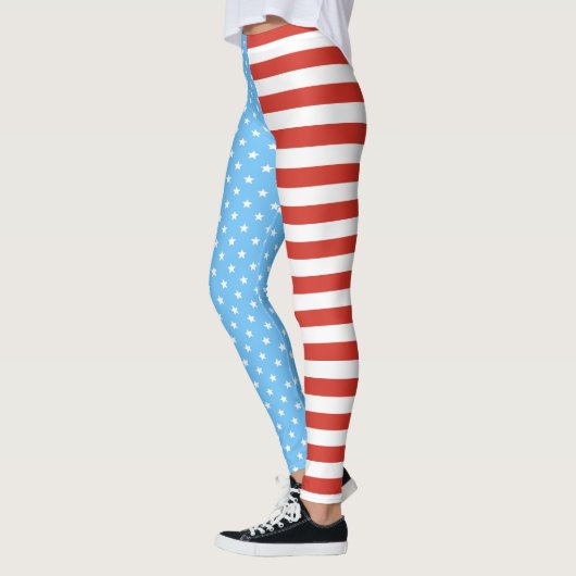 US Flagge (hellblau/Rot) Leggings (Links)