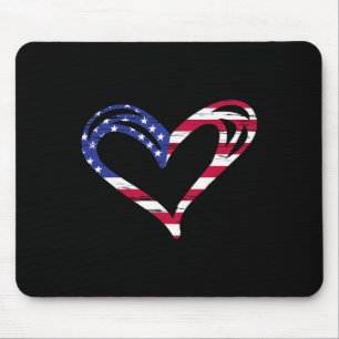 US-Flagge Herz Amerikanisch Patriotische Streitkrä Mousepad