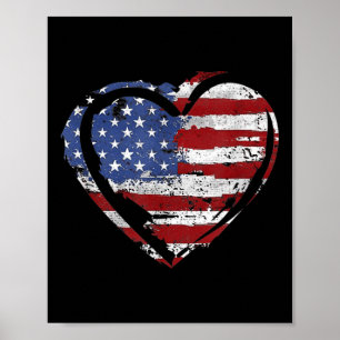 US-Flagge Herzstück Amerikanische Patriotische Str Poster