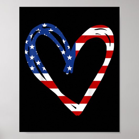 US-Flagge Herzstück Amerikanische Patriotische Str Poster (Vorne)