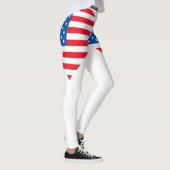US-Flagge Herzweiße Leggings (Rechts)