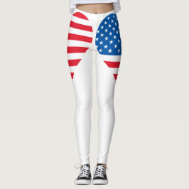 US-Flagge Herzweiße Leggings