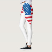 US-Flagge Herzweiße Leggings (Links)