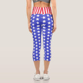 US Flagge High Waisted unter der Marke Custom Capri Leggings (Rückseite)