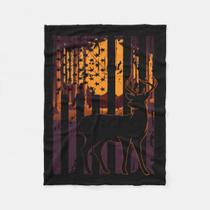 US-Flagge Hirschjagd Einstellung Sonnenblumenjäger Fleecedecke