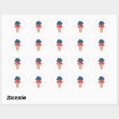 US Flagge Ice Creme Cone Herz-Aufkleber (Blatt)