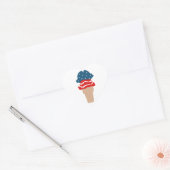 US Flagge Ice Creme Cone Herz-Aufkleber (Umschlag)
