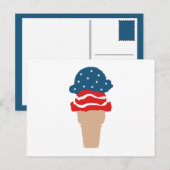 US Flagge Ice Creme Cone Postkarte (Vorne/Hinten)