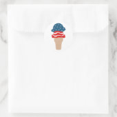 US Flagge Ice Creme Cone Runder Aufkleber (Tasche)