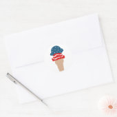 US Flagge Ice Creme Cone Runder Aufkleber (Umschlag)