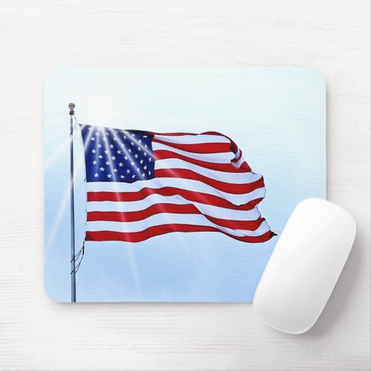 US-Flagge im Wind Mousepad (Mit Mouse)