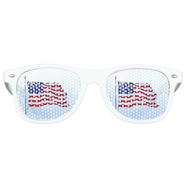 US-Flagge im Wind Sonnenbrille (Vorderseite)