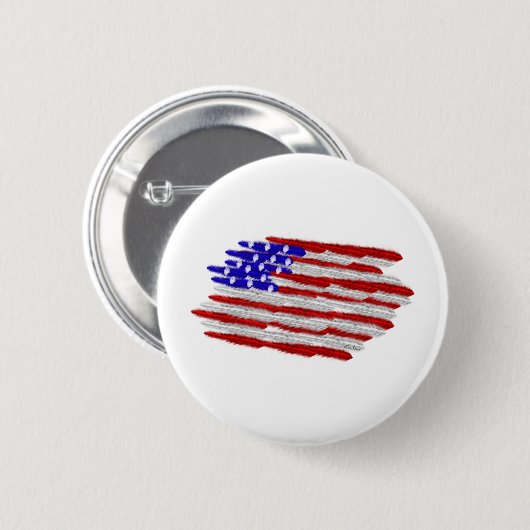 US-Flagge in Feathers Button (Vorne & Hinten)