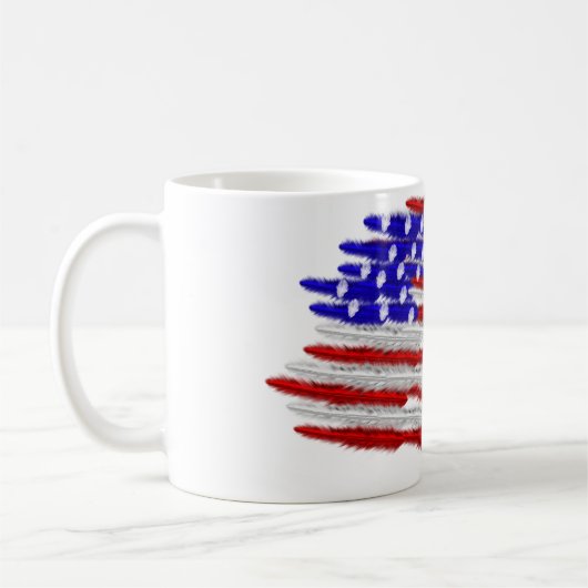 US-Flagge in Feathers Kaffeetasse (Links)