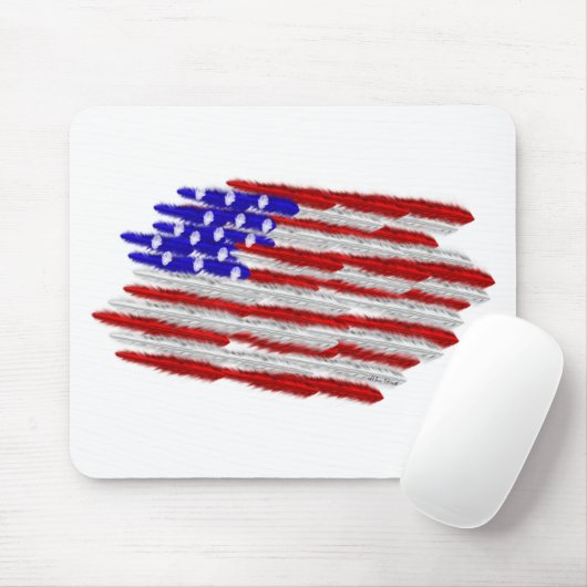 US-Flagge in Feathers Mousepad (Mit Mouse)