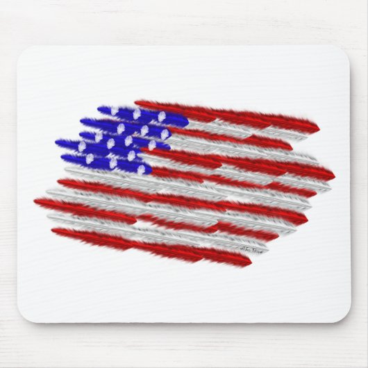 US-Flagge in Feathers Mousepad (Vorne)