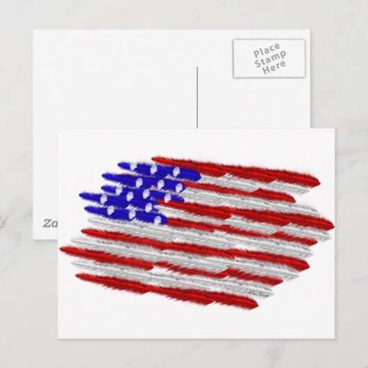 US-Flagge in Feathers Postkarte (Vorne/Hinten)